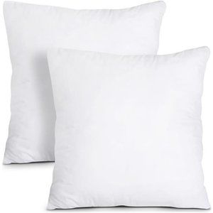 Bedding Throw Pillows Insert (Pack of 2, White) - 12 x 12 Inches Bed and Pillows